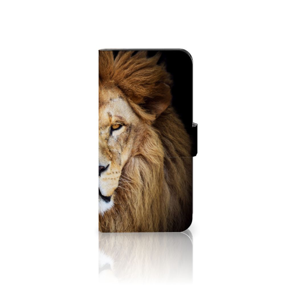 Google Pixel 8A Telefoonhoesje met Pasjes Leeuw design leeuw zijaanzicht