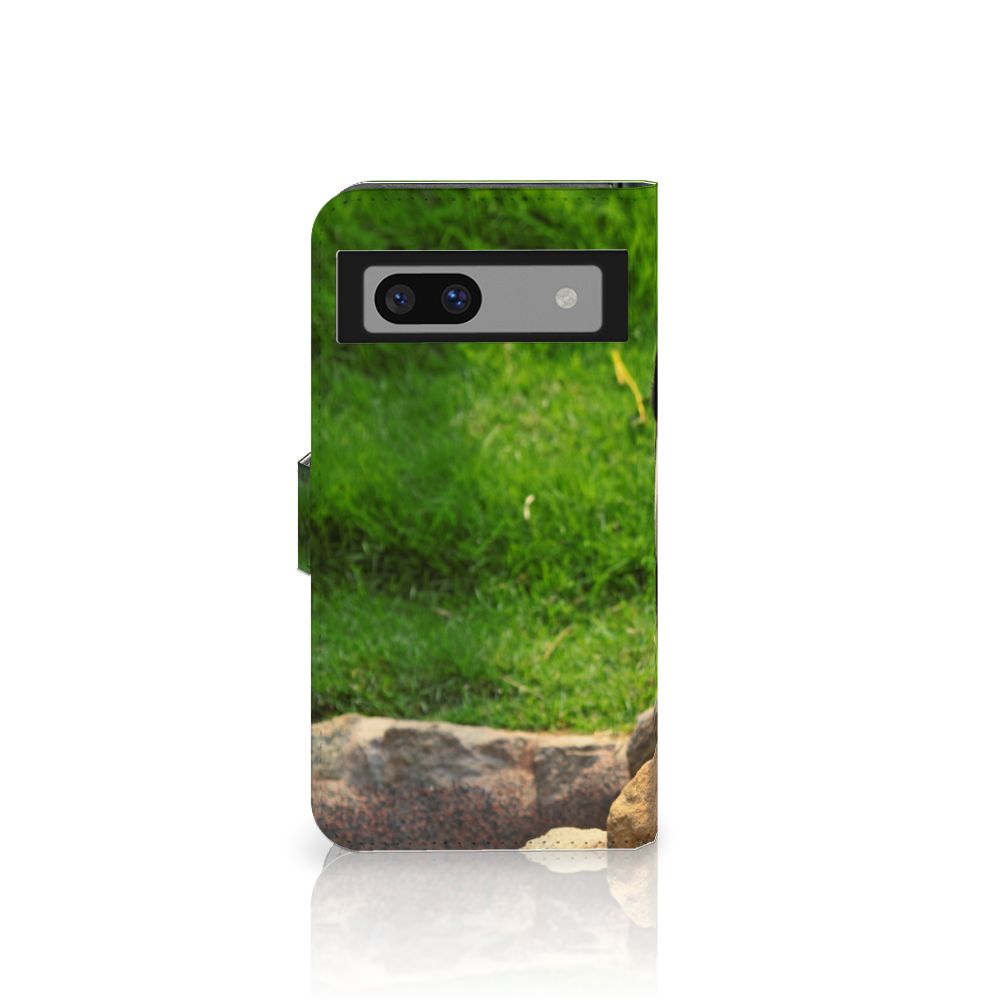 Google Pixel 8A Telefoonhoesje met Pasjes Panda telefoonhoesje panda design voorkant