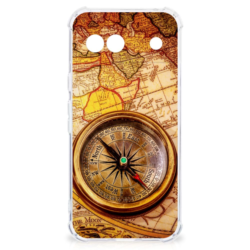 Google Pixel 8A Telefoonhoesje met valbescherming Kompas design voorkant