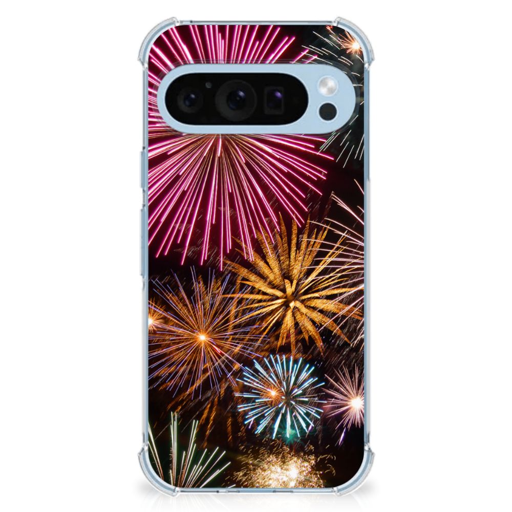 Google Pixel 9 | 9 Pro Anti Shock Bumper Case Vuurwerk vuurwerk design voorkant