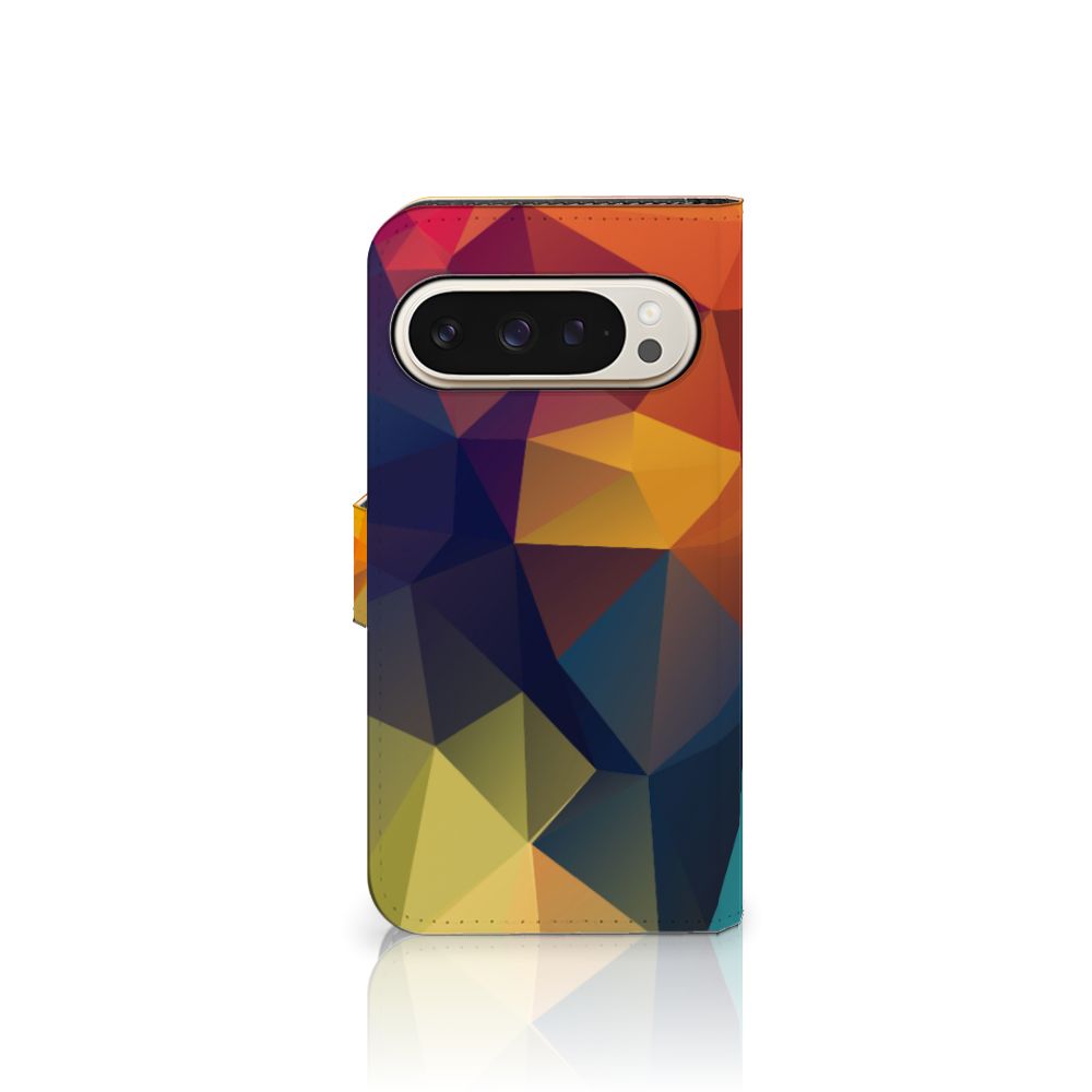 Google Pixel 9 | 9 Pro Book Case Polygon Color design patroon voorkant