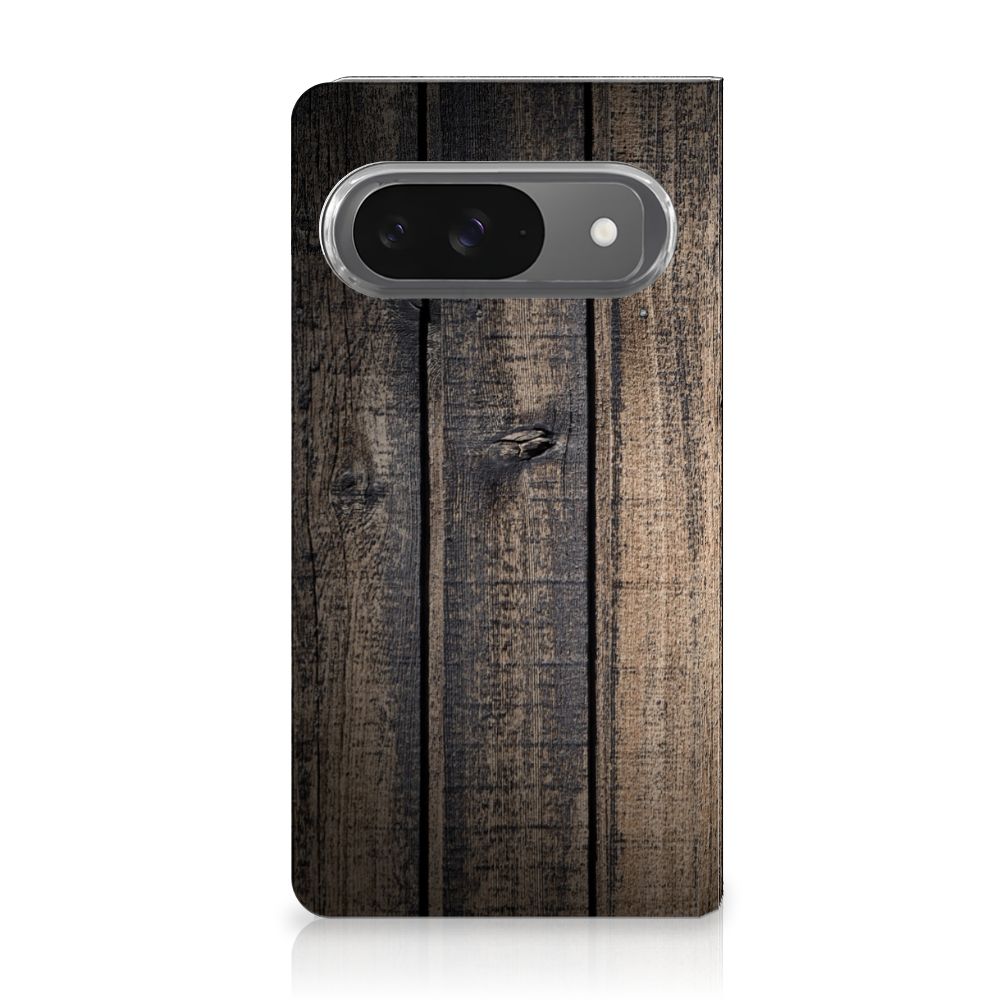 Google Pixel 9 | 9 Pro Book Wallet Case Steigerhout steigerhout aanzicht