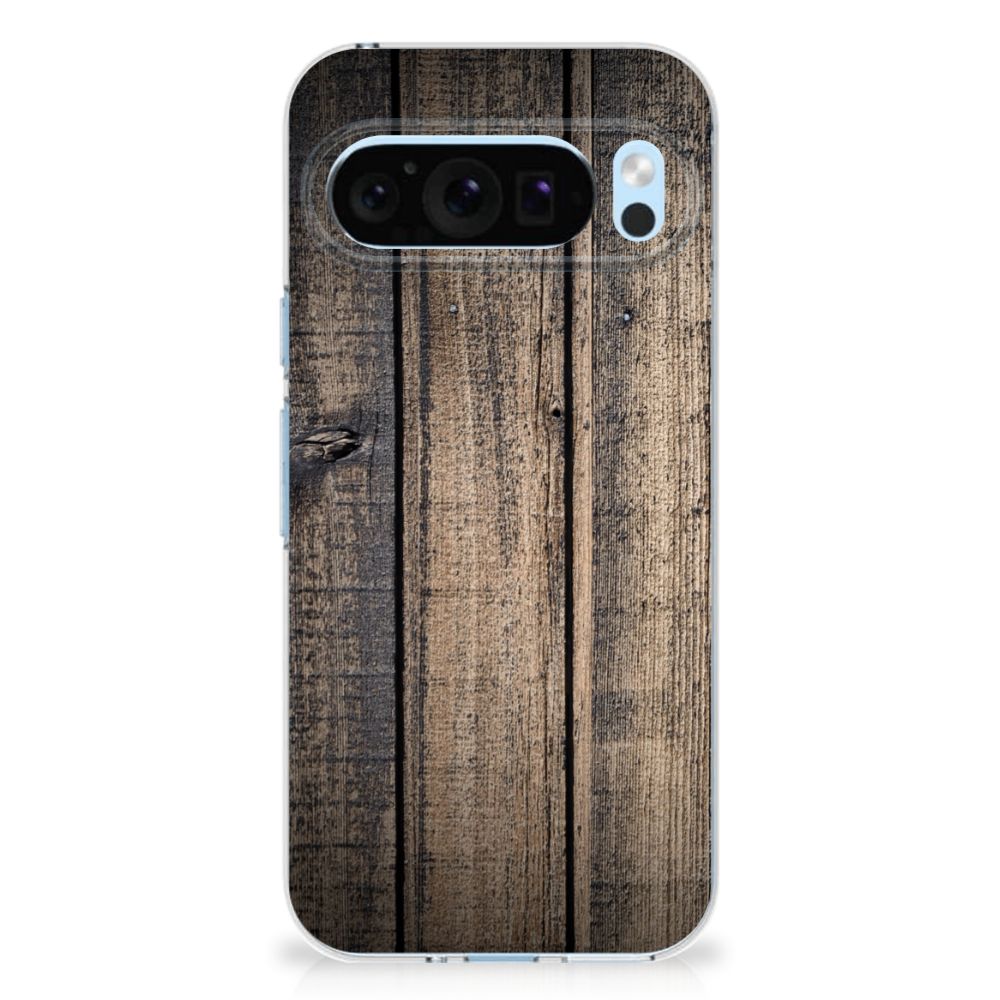 Google Pixel 9 | 9 Pro Bumper Hoesje Steigerhout steigerhout achterkant