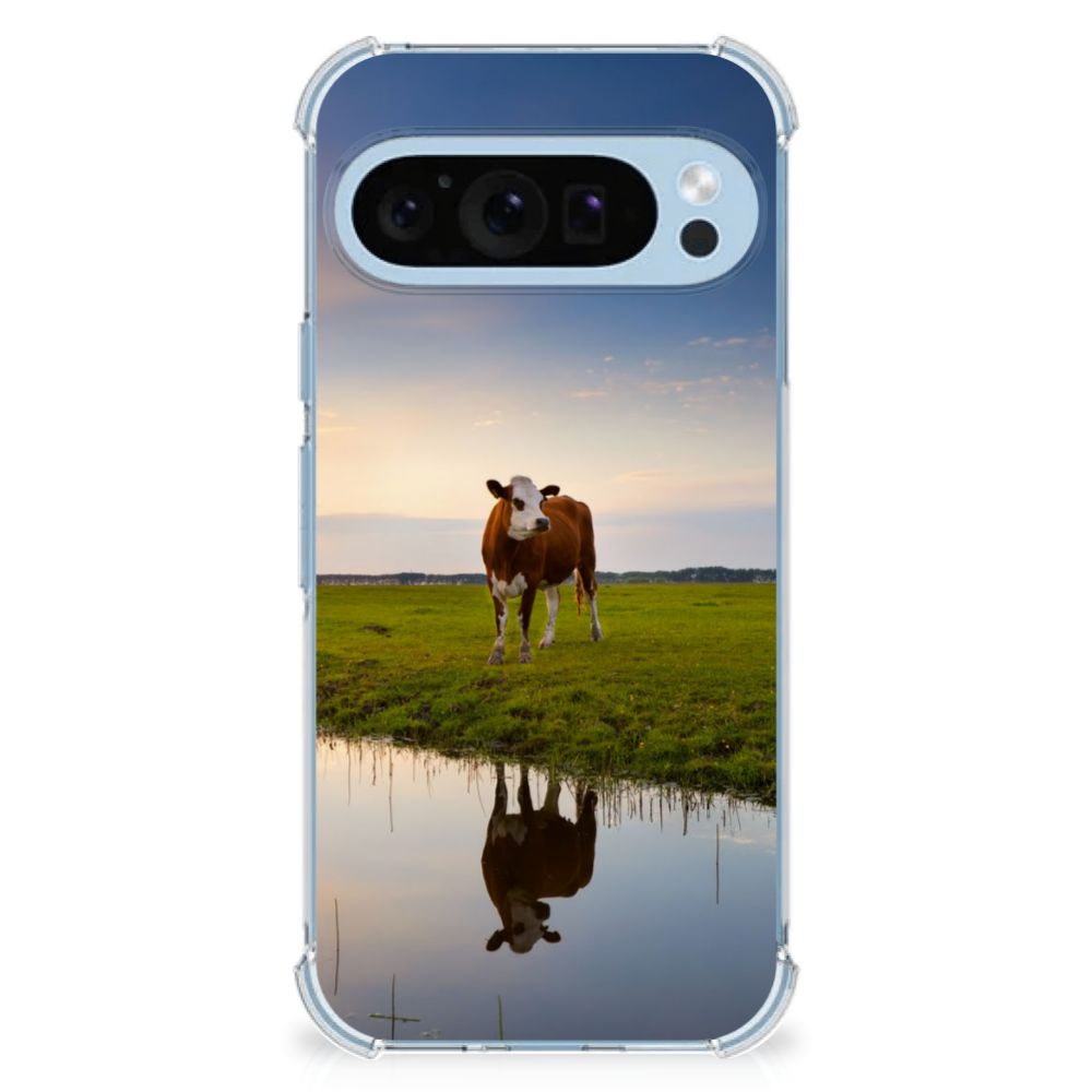 Google Pixel 9 | 9 Pro Case Anti-shock Koe koe in het veld reflectie