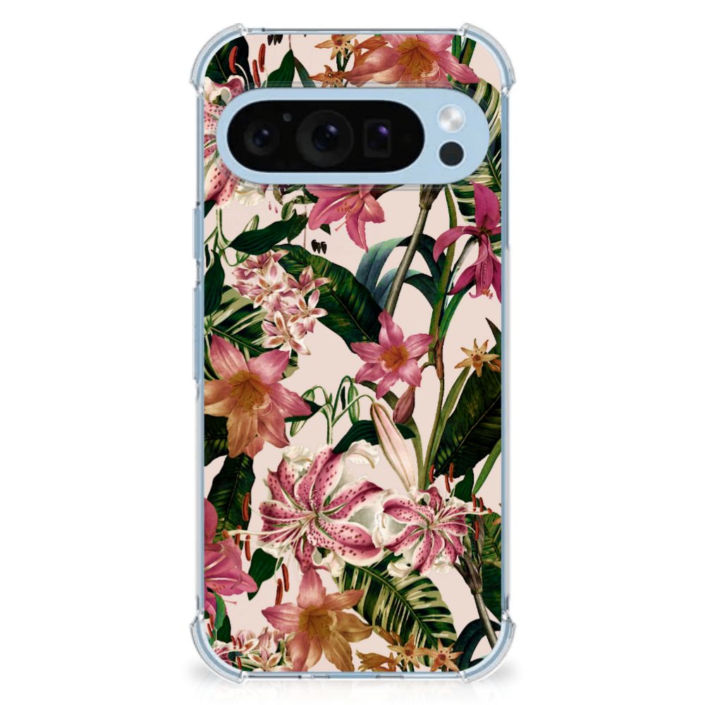 Google Pixel 9 | 9 Pro Case Flowers bloemen ontwerp voorkant