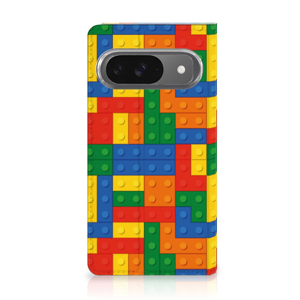 Google Pixel 9 | 9 Pro Hoesje met Magneet Blokken design Lego kleurrijk aanzicht