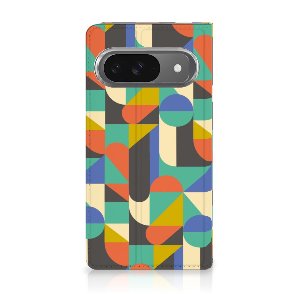 Google Pixel 9 | 9 Pro Hoesje met Magneet Funky Retro design funky retro voorkant