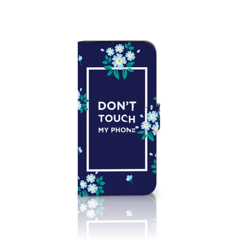 Google Pixel 9 | 9 Pro Portemonnee Hoesje Flowers Blue DTMP bloemen design voorkant