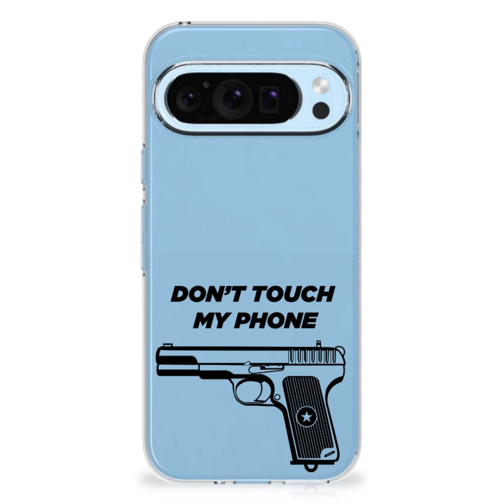Google Pixel 9 | 9 Pro Silicone-hoesje Pistol DTMP telefoonhoesje pistol design voorkant