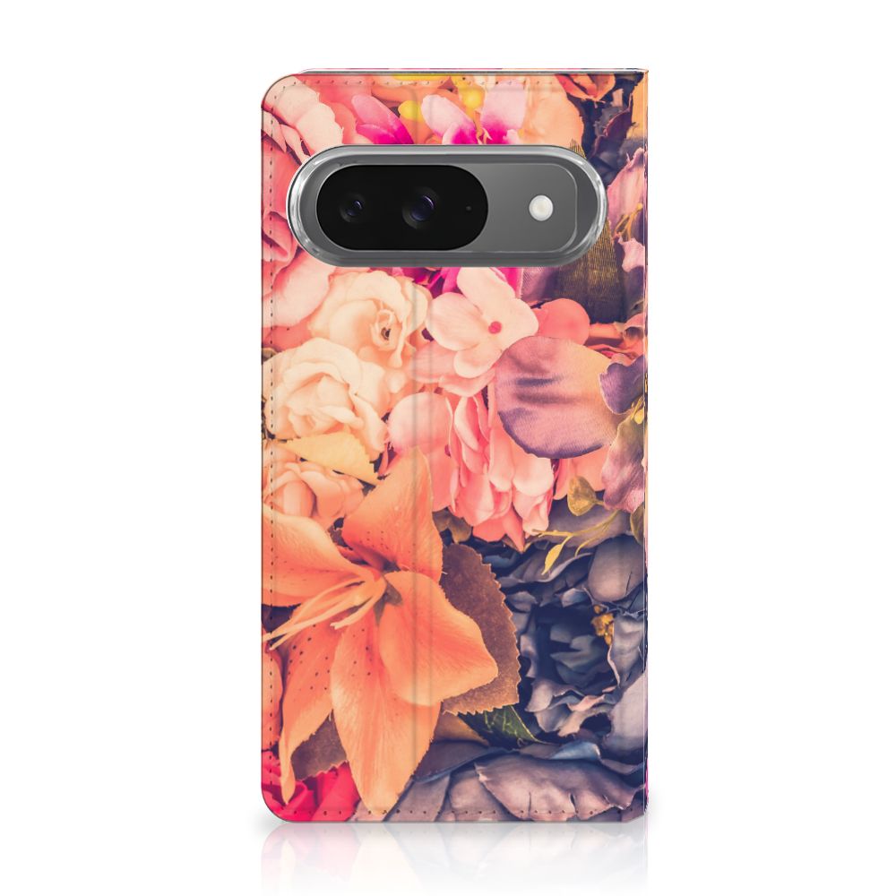 Google Pixel 9 | 9 Pro Smart Cover Bosje Bloemen bloemen kleurrijk design aanzicht