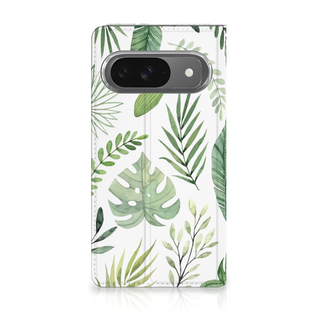 Google Pixel 9 | 9 Pro Smart Cover Leaves design bladeren vooraanzicht