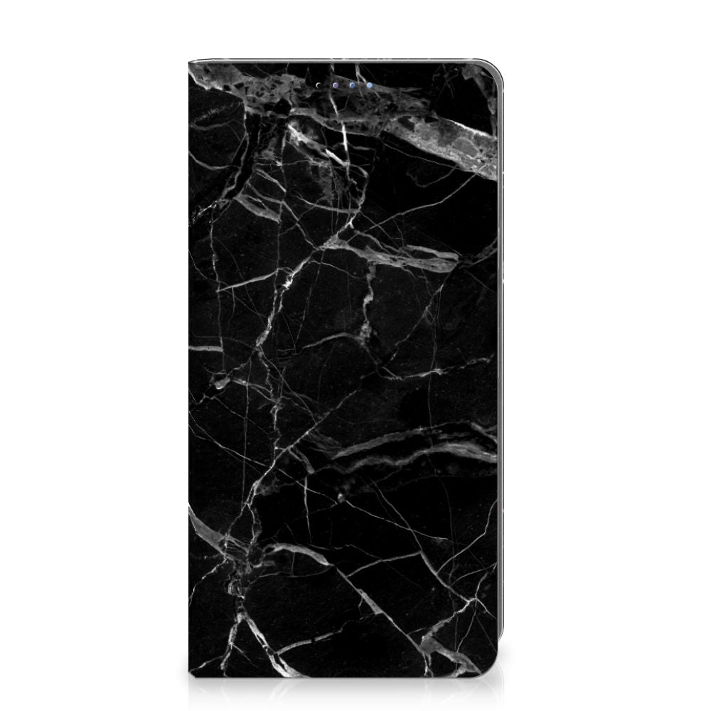 Google Pixel 9 | 9 Pro Standcase Marmer Zwart - Origineel Cadeau Vader design hoesje zwart marmer aanzicht