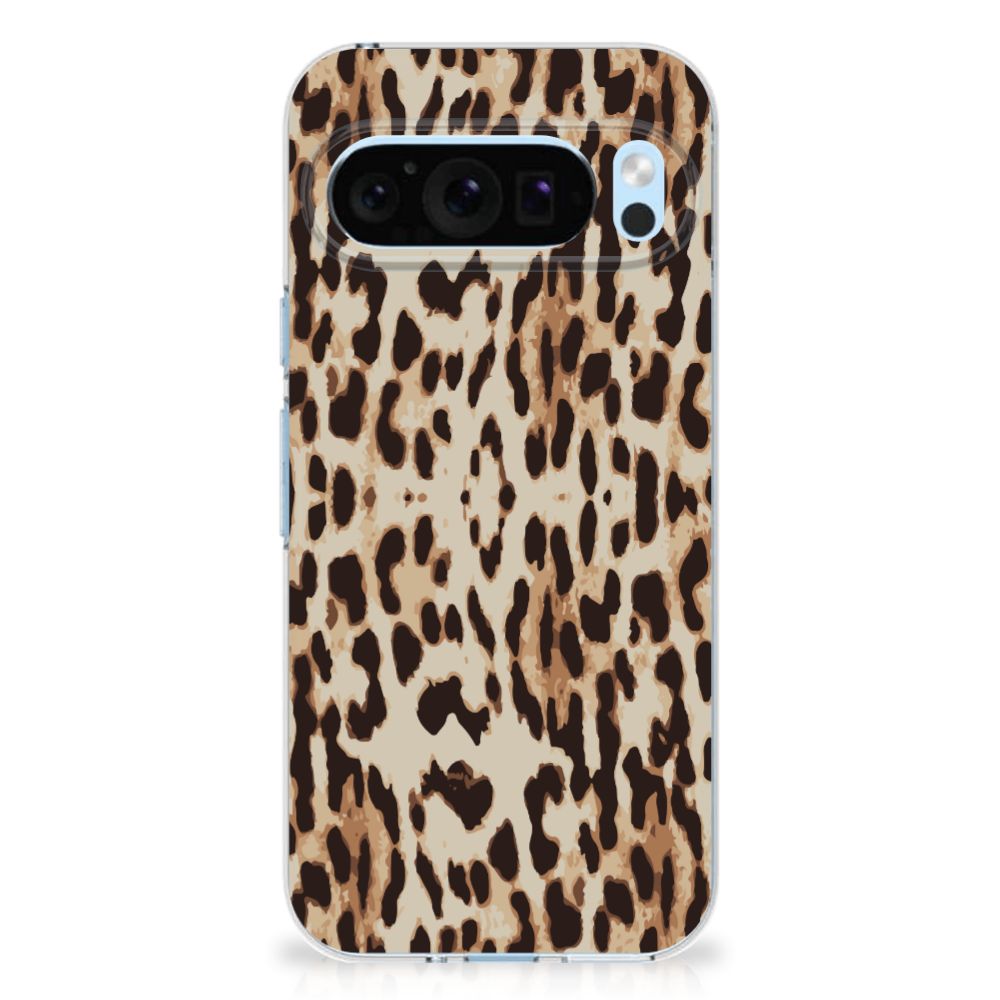 Google Pixel 9 | 9 Pro TPU Hoesje Leopard luipaardprint achterkant