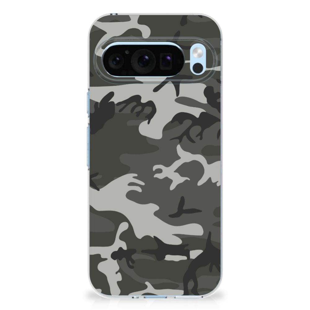 Google Pixel 9 | 9 Pro TPU bumper Army Light camouflage design achterkant