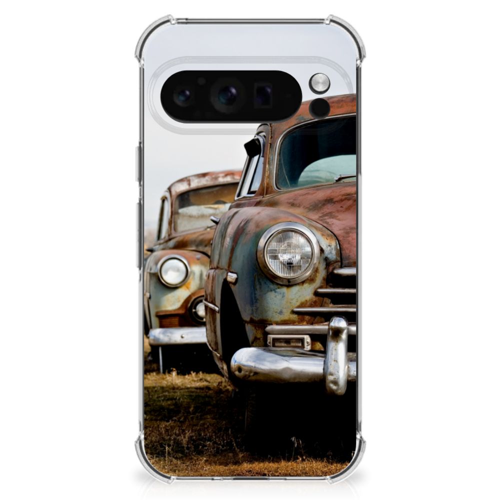 Google Pixel 9 Pro XL Anti-shock Hoesje met foto Vintage Auto telefoonhoesje vintage auto's
