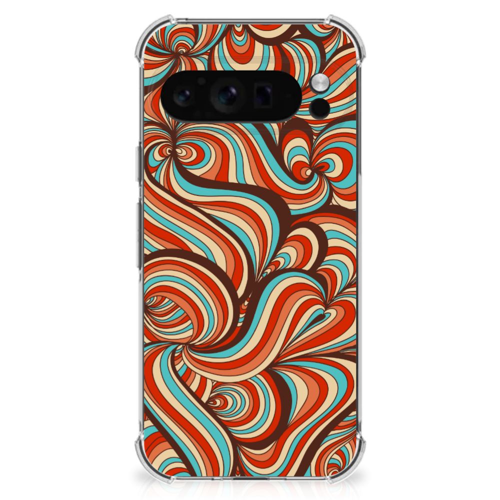 Google Pixel 9 Pro XL Back Cover Retro design kleurrijk aanzicht