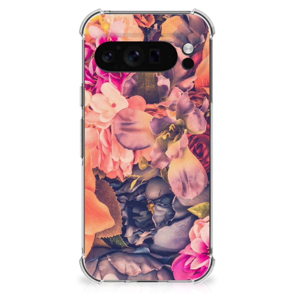 Google Pixel 9 Pro XL Case Bosje Bloemen achterkant kleurrijk bloemen design