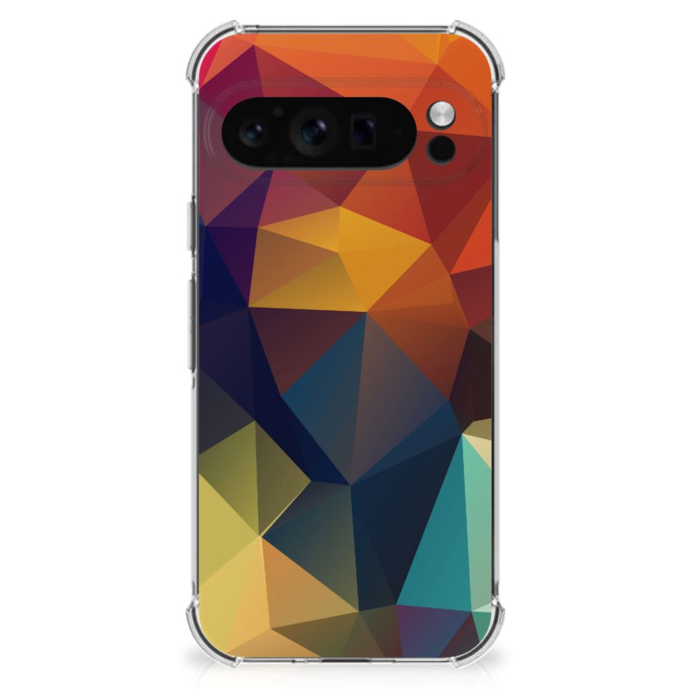 Google Pixel 9 Pro XL Shockproof Case Polygon Color design voorkant