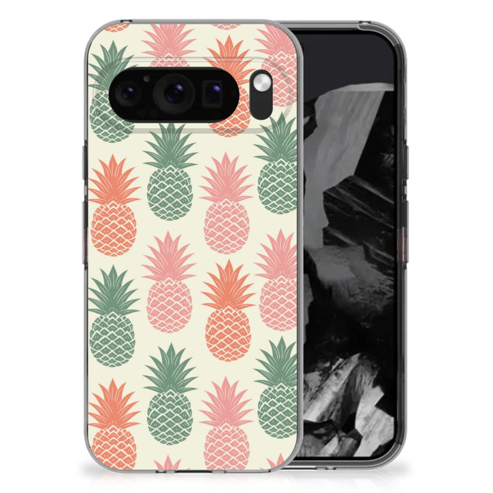 Google Pixel 9 Pro XL Siliconen Case Ananas ananas design voorzijde