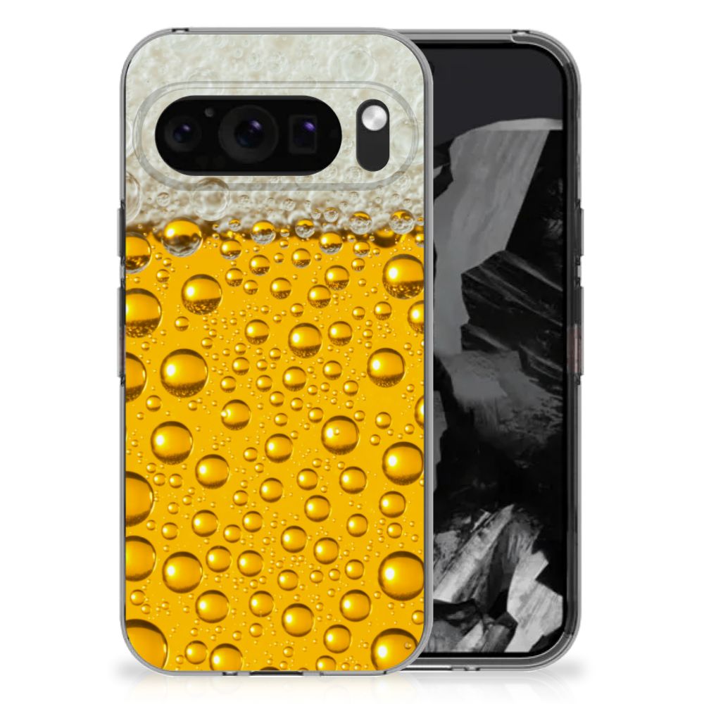 Google Pixel 9 Pro XL Siliconen Case Bier bierprint achterkant