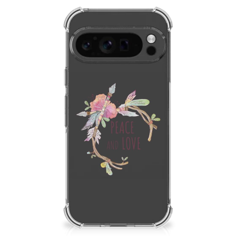 Google Pixel 9 Pro XL Stevig Bumper Hoesje Boho Text voorkant