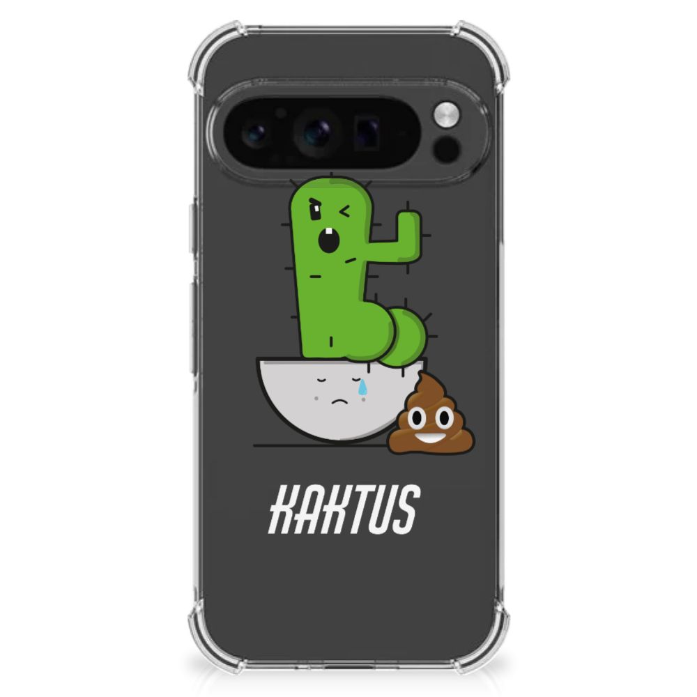 Google Pixel 9 Pro XL Stevig Bumper Hoesje Cactus Poo design voorkant