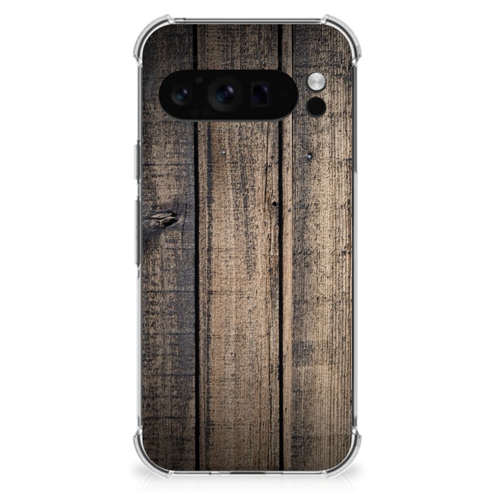 Google Pixel 9 Pro XL Stevig Telefoonhoesje Steigerhout achterkant