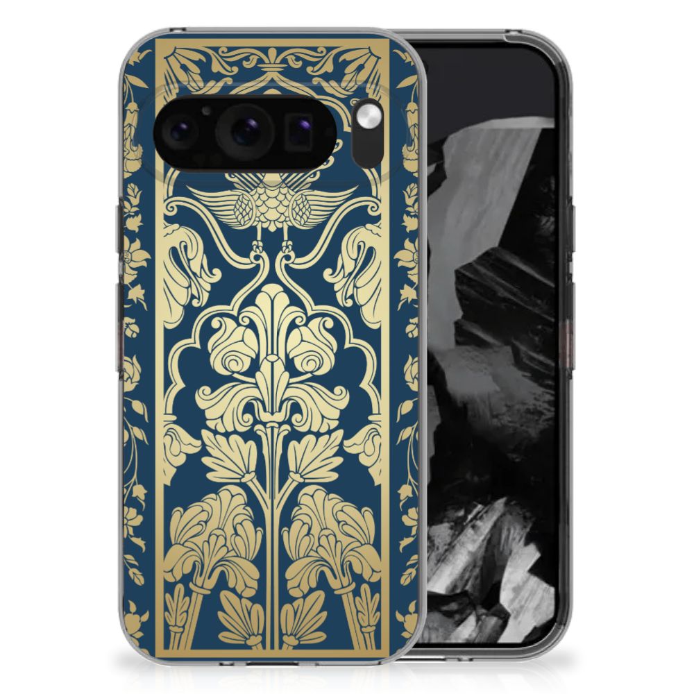 Google Pixel 9 Pro XL TPU Case Beige Flowers design beige flowers aanzicht