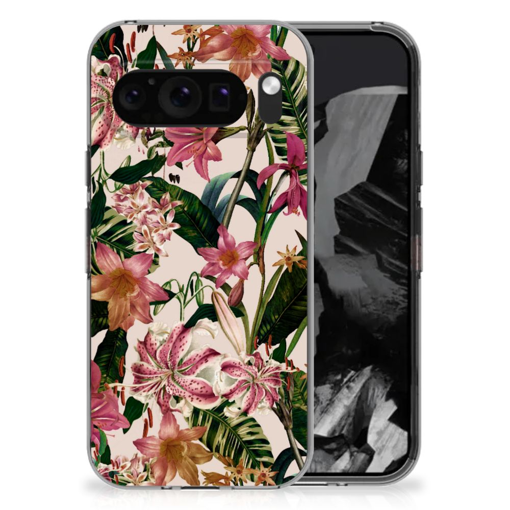 Google Pixel 9 Pro XL TPU Case Flowers bloemen ontwerp achterkant
