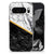 Google Pixel 9 Pro XL TPU Siliconen Hoesje Marmer Wit Zwart achterkant design marmer