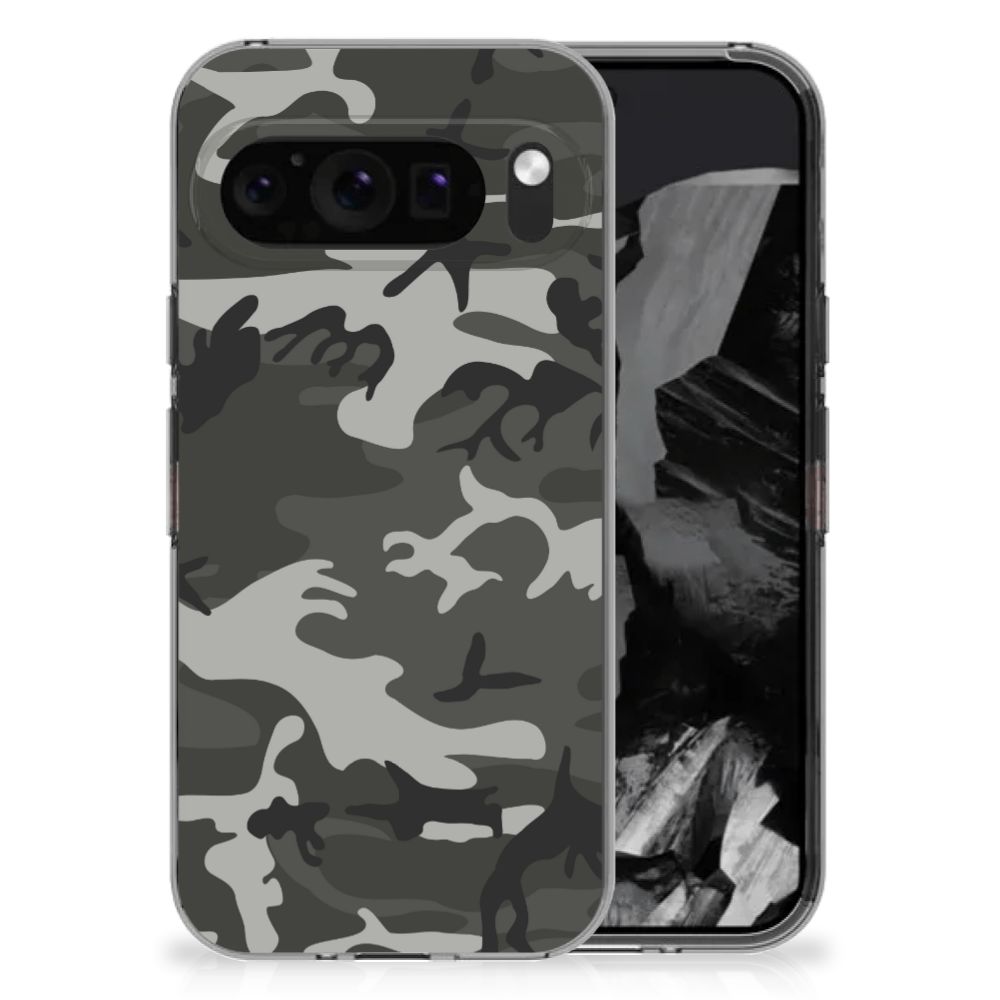 Google Pixel 9 Pro XL TPU bumper Army Light camouflage design achterkant