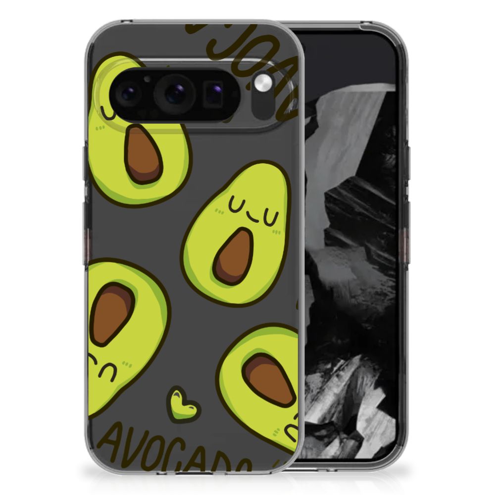 Google Pixel 9 Pro XL Telefoonhoesje met Naam Avocado Singing avocado design voorkant