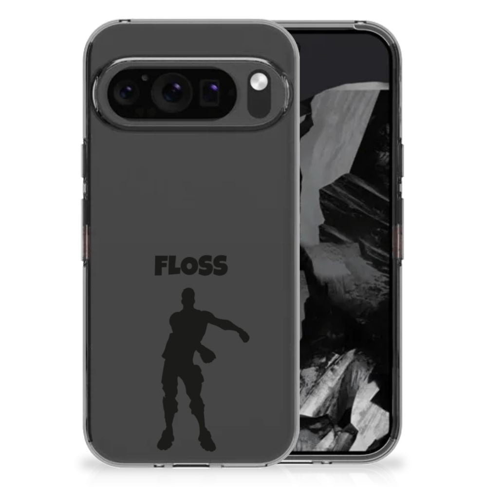 Google Pixel 9 Pro XL Telefoonhoesje met Naam Floss telefoonhoesje Floss voorkant achterkant