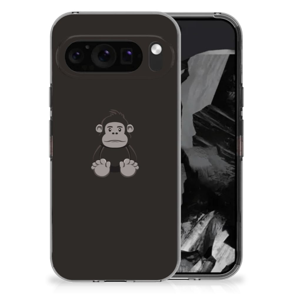 Google Pixel 9 Pro XL Telefoonhoesje met Naam Gorilla telefoonhoesje Gorilla ontwerp achterkant