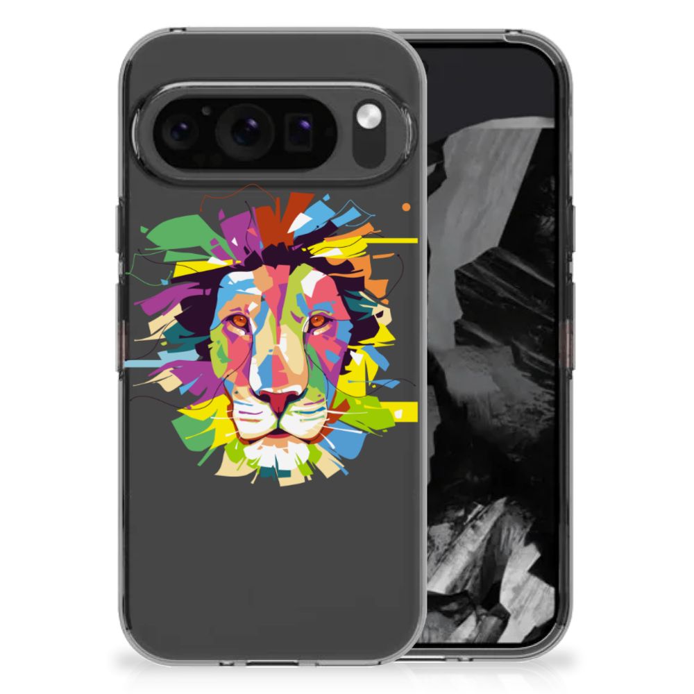 Google Pixel 9 Pro XL Telefoonhoesje met Naam Lion Color telefoonhoesje lion design voorkant