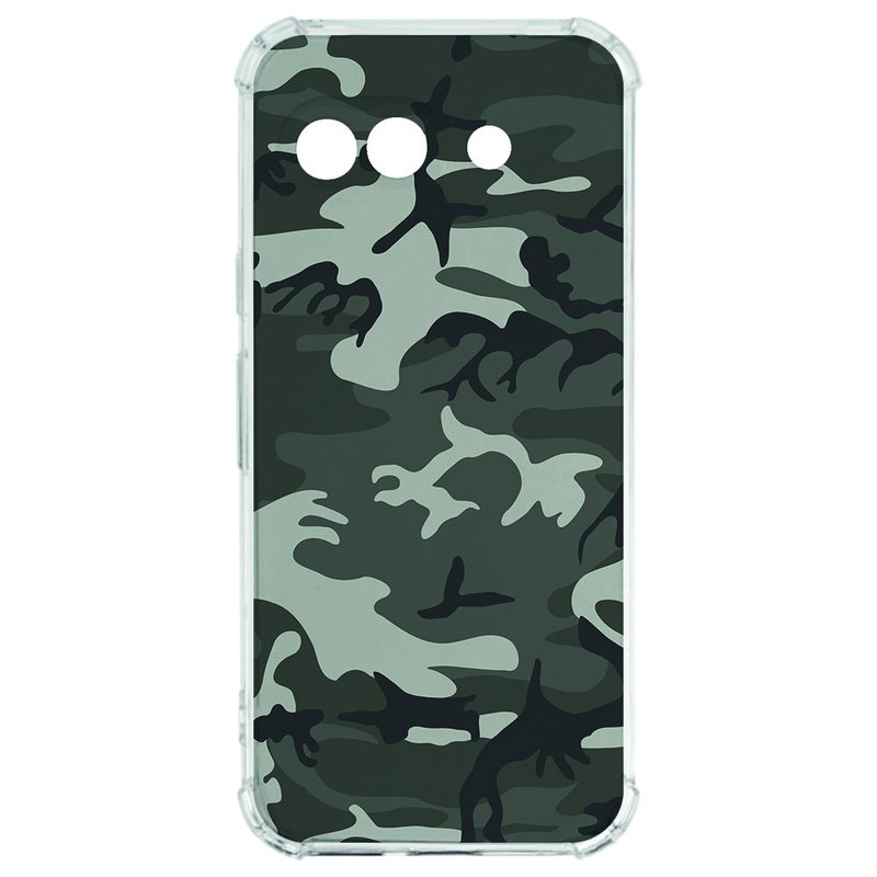 Google Pixel 9a Hoesje - Army Light TPU Antishock camouflage design achterkant