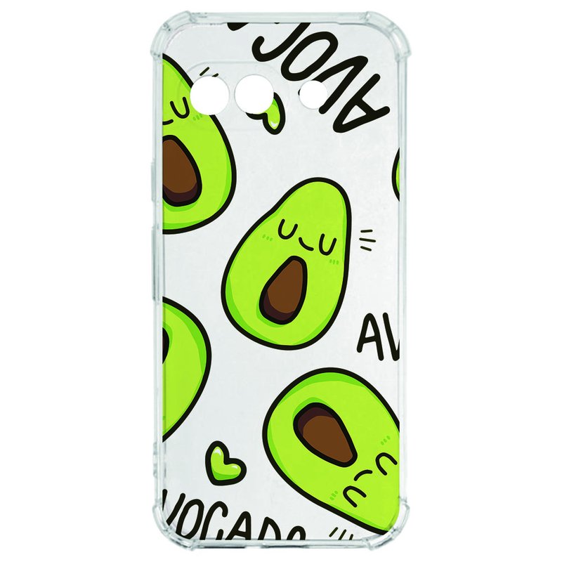 Google Pixel 9a Hoesje - Avocado Singing TPU Antishock avocado cartoon design voorkant