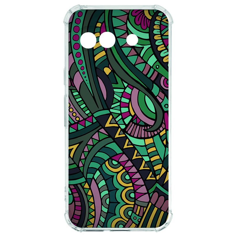 Google Pixel 9a Hoesje - Aztec TPU Antishock hoesje aztec design achterkant