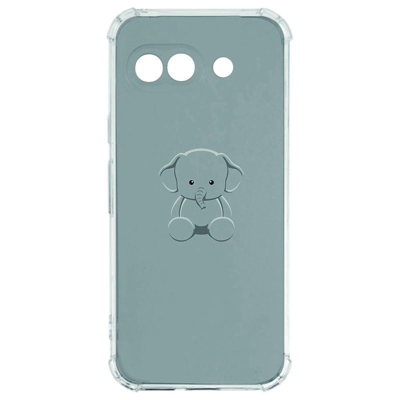 Google Pixel 9a Hoesje - Baby Olifant TPU Antishock hoesje olifant schokbestendig transparant