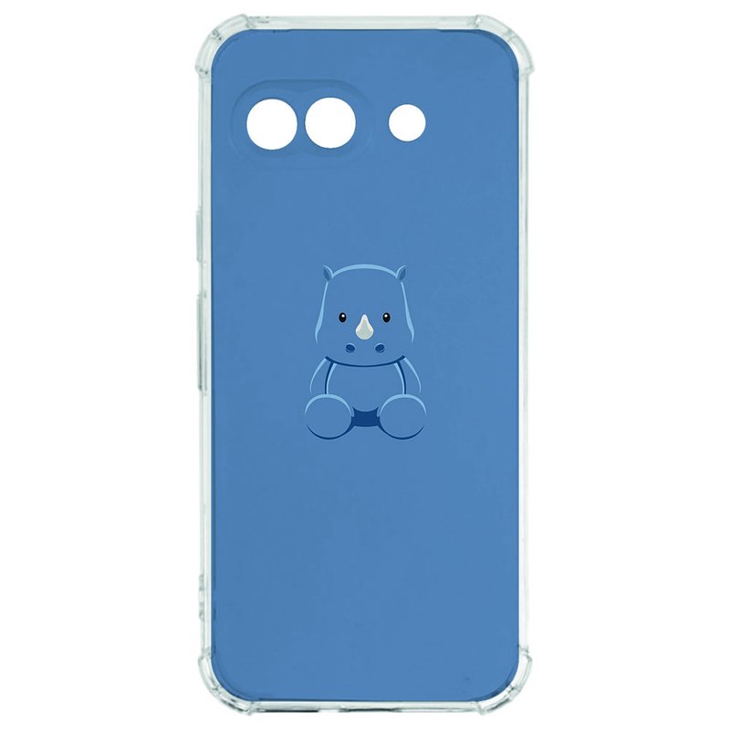 Google Pixel 9a Hoesje Baby Rhino TPU Antishock transparant schattig dierenontwerp