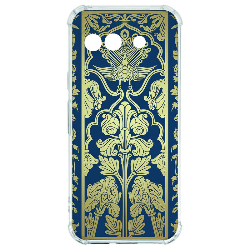 Google Pixel 9a Hoesje - Beige Flowers TPU Antishock telefoonhoesje design bloemenprint voorkant
