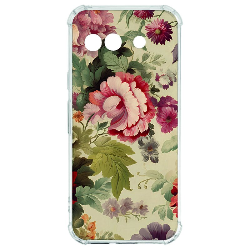 Google Pixel 9a Hoesje - Bloemen TPU Antishock bloemenprint design voorkant