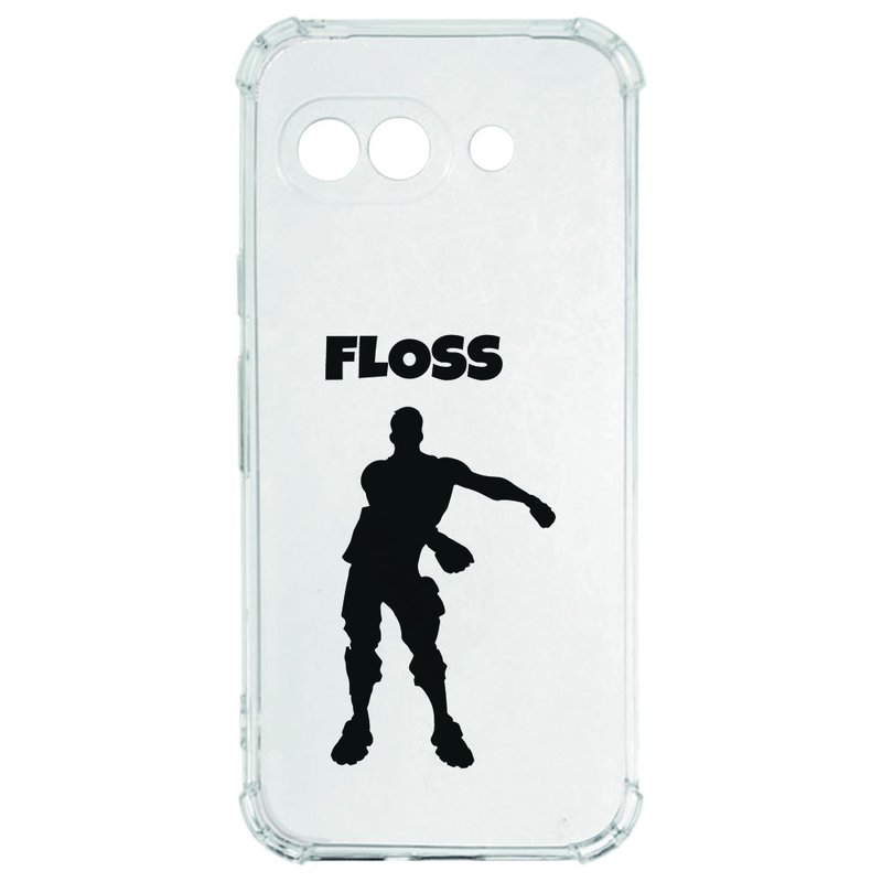 Google Pixel 9a Hoesje - Floss TPU Antishock transparant design Floss aanzicht