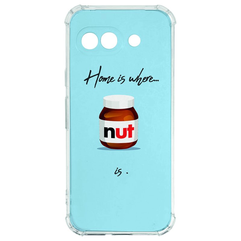 Google Pixel 9a Hoesje - Hoesje Nut Home TPU Antishock design nut home achterkant