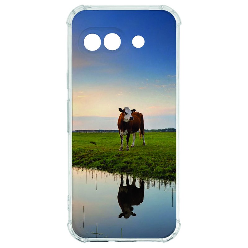 Google Pixel 9a Hoesje - Koe TPU Antishock koe design aanzicht