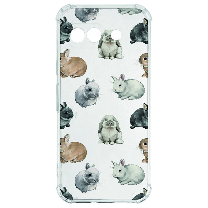 Google Pixel 9a Hoesje - Konijntjes TPU Antishock konijntjes design achterkant