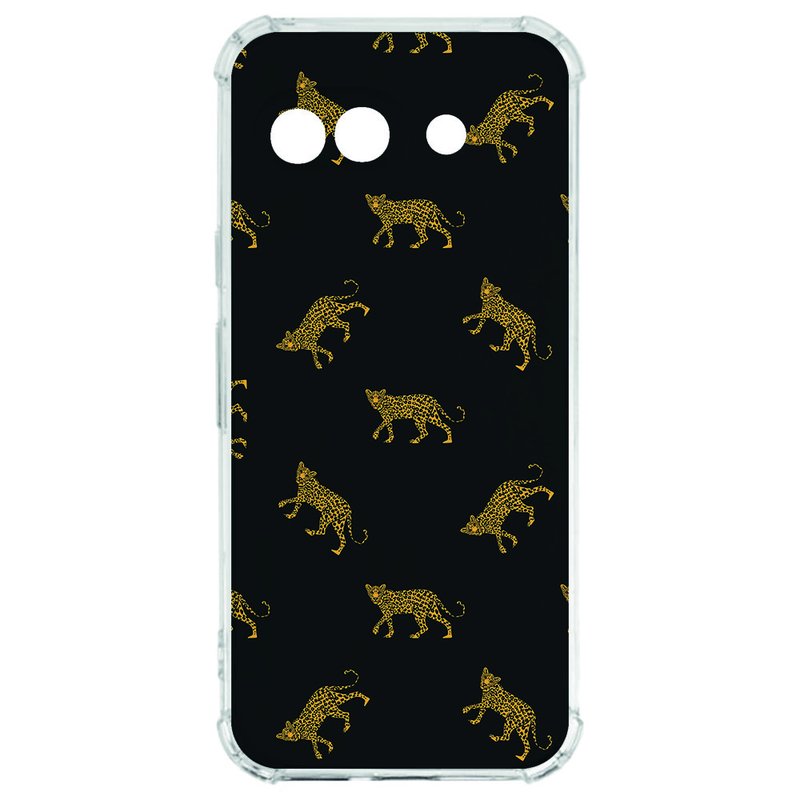 Google Pixel 9a Hoesje - Leopards TPU Antishock leopards design achterkant