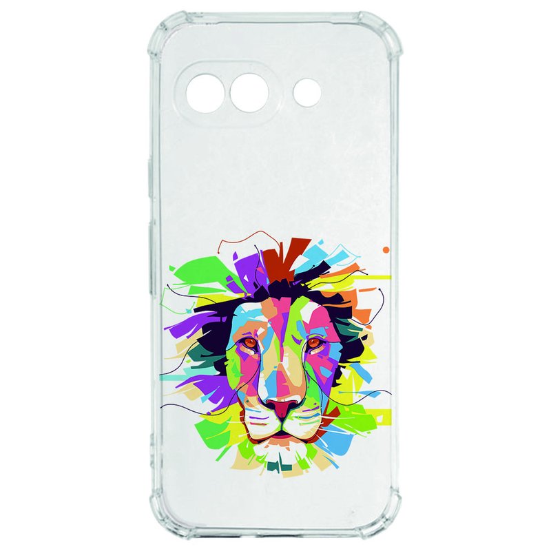 Google Pixel 9a Hoesje Lion Color TPU Antishock kleurrijk ontwerp achterkant