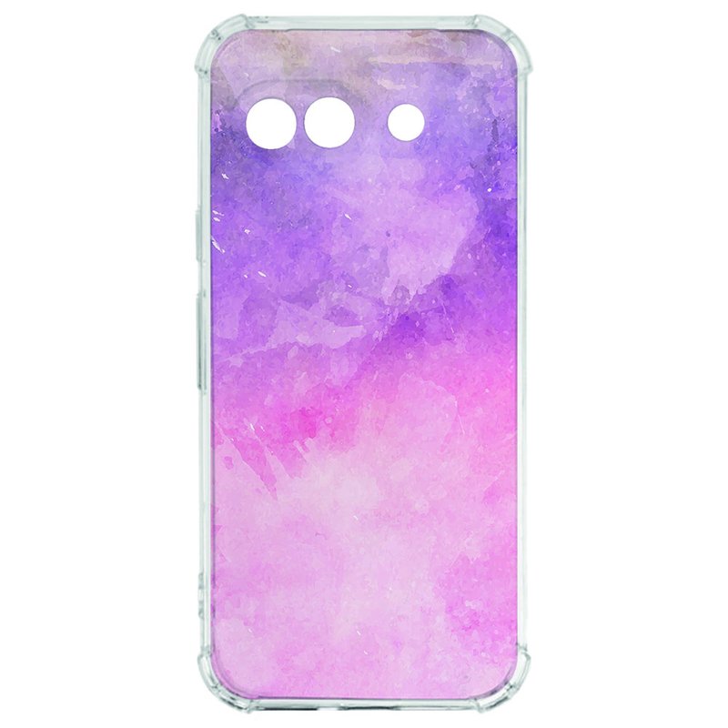 Google Pixel 9a Hoesje Pink Purple Paint TPU Antishock achterkant