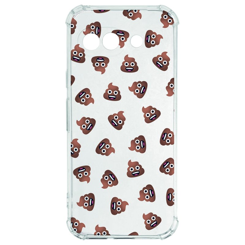 Google Pixel 9a Hoesje Poep Emojis TPU Antishock hoesje ontwerp aanzicht